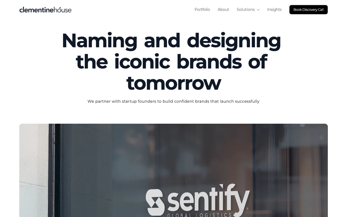 Home page of a branding agency's site